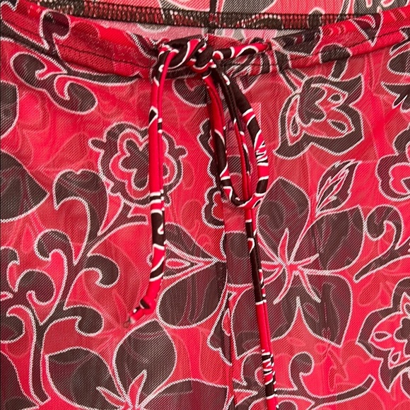 Vintage 90’s Floral Red Women's Pants - Picture 3 of 7
